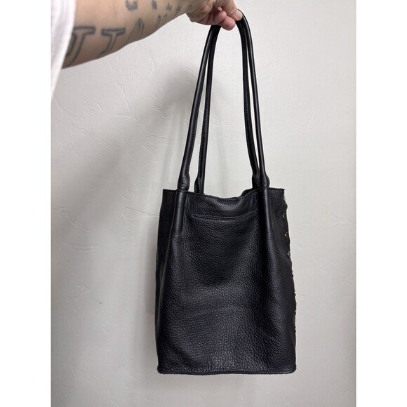 HAMMITT Black Oliver Tote Pebbled Leather Shoulder Bag Soft Excellent Condition - Picture 4 of 16